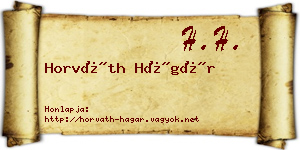 Horváth Hágár névjegykártya